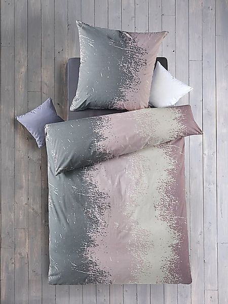 Optidream Bettwäsche Set Renforcé 135x200 Baumwolle Flavio grau altrosa, Re günstig online kaufen