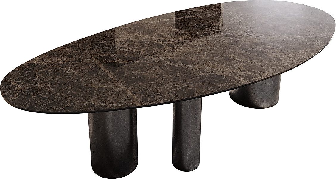 DELIFE Esstisch Edge, Oval Keramik Laminam®Emperador günstig online kaufen