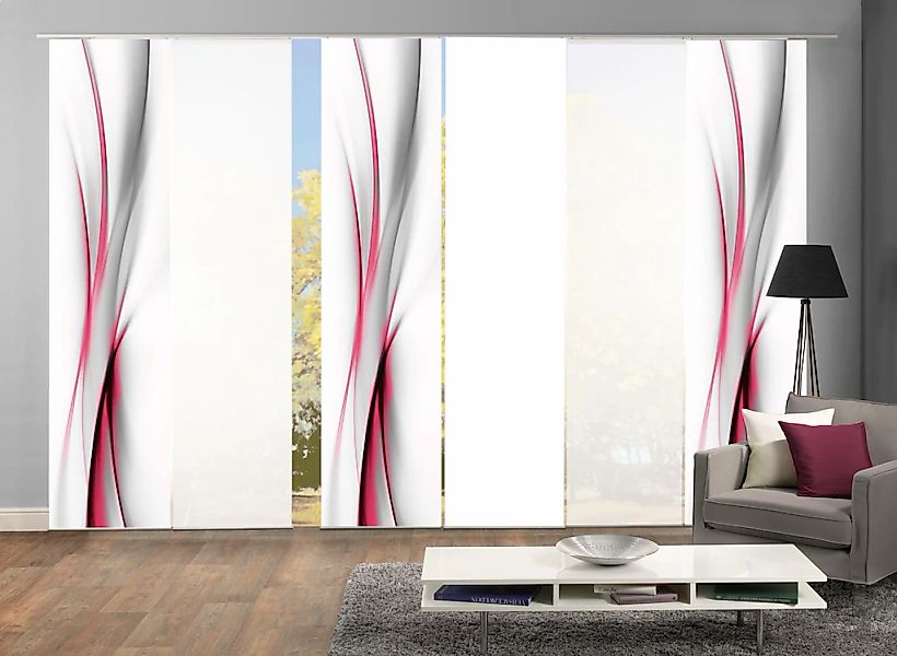 HOME WOHNIDEEN Schiebegardine "UFA" Klettband 6 Stk. tlg. HxB: 245x60, inkl günstig online kaufen