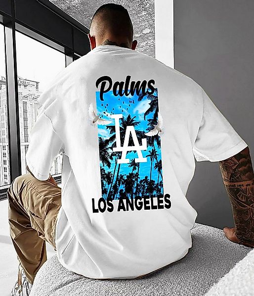 RMK T-Shirt Herren Shirt Basic kurzarm Taube Los Angeles Palme LA aus 100% günstig online kaufen
