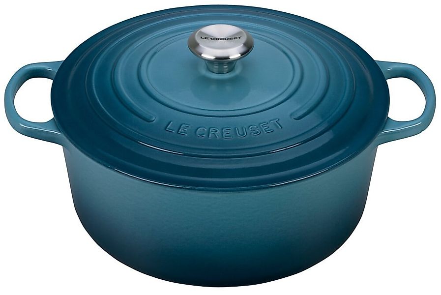 Le Creuset Bräter Signature Rund Gusseisen Deep Teal 26cm günstig online kaufen