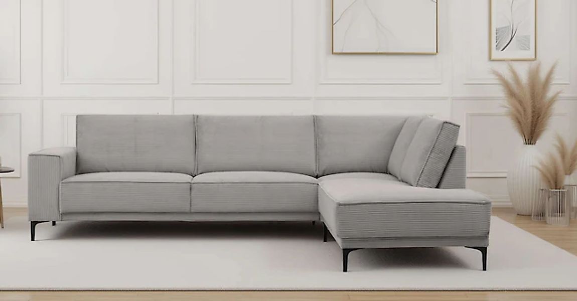 PLACES OF STYLE Ecksofa »Polsterecke Oland, Struktur, Flachgewebe, Luxus-Mi günstig online kaufen