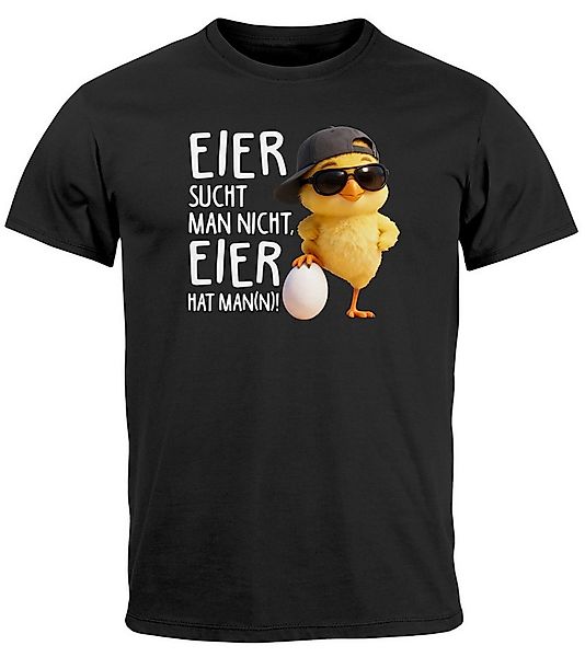 MoonWorks Print-Shirt Herren T-Shirt Statement Spruch - Eier sucht man nich günstig online kaufen