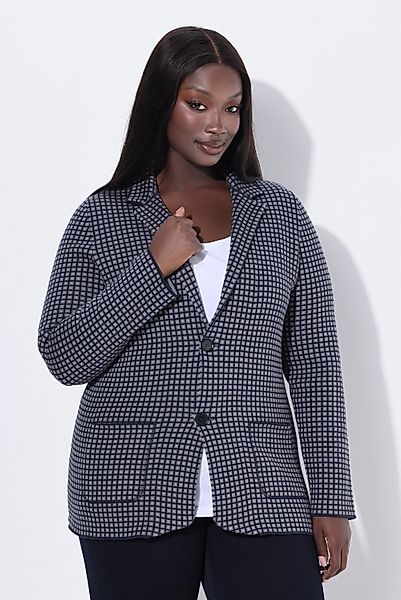 Ulla Popken Blusenblazer Strick-Blazer Reverskragen Langarm günstig online kaufen