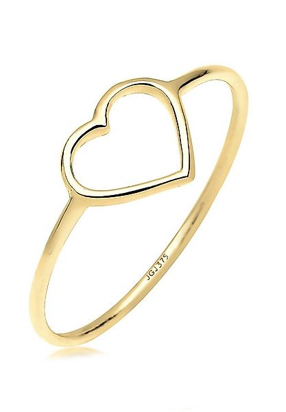 Elli Premium Fingerring Herz 375 Gelbgold, Herz günstig online kaufen