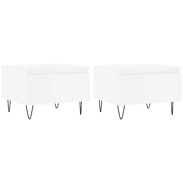 vidaXL Couchtische 2 Stk Weiß 50x46x35 cm Holzwerkstoff 830861 günstig online kaufen