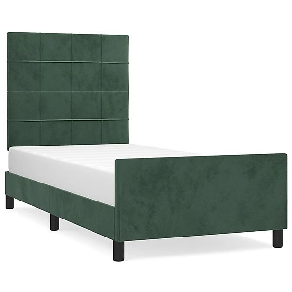 vidaXL Bettgestell ohne Matratze Dunkelgrün 90x190 cm Samt 3125730 günstig online kaufen