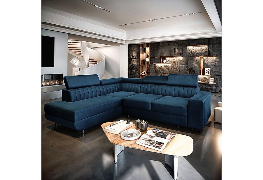 Masseno Ecksofa NOLA mit Schlaffunktion L-Form, Sofa mit Bettkasten günstig online kaufen