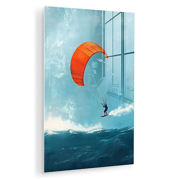 MuchoWow Acrylglasbild Kitesurfer - Orange - günstig online kaufen