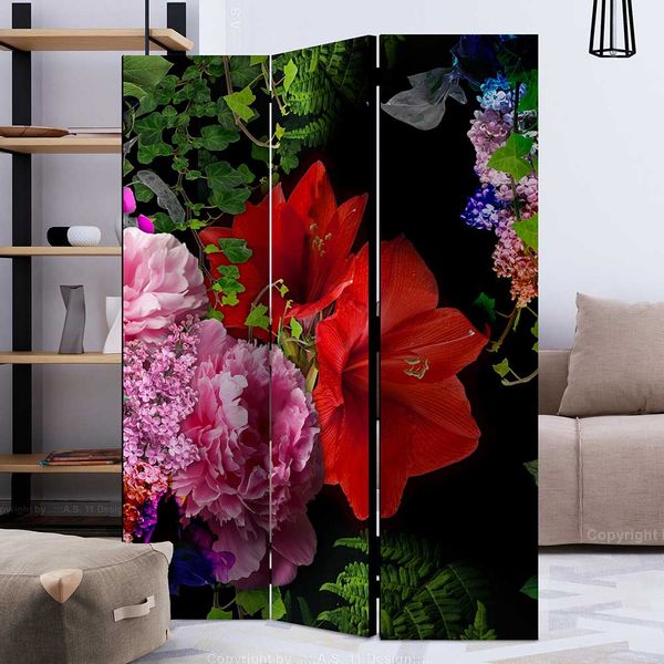 Paravent in Bunt mit Blumen 135 oder 225 cm günstig online kaufen