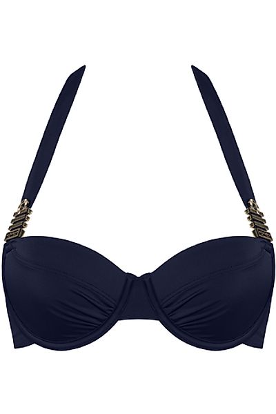 Royal Navy Plunge Balcony Bikini Top | Wired Padded Dark Blue günstig online kaufen