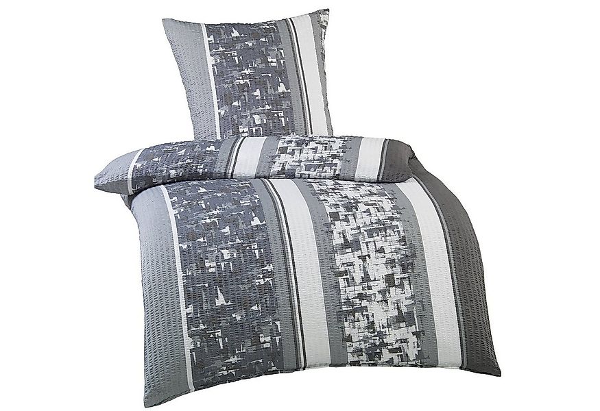 KH-Haushaltshandel Bettwäsche 2-tlg. Seersucker Bettwäsche 135x200 +80x80cm günstig online kaufen