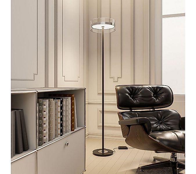 Neona LED Stehlampe THEIA Schwarz / Chrom, LED fest integriert, Warmweiß günstig online kaufen