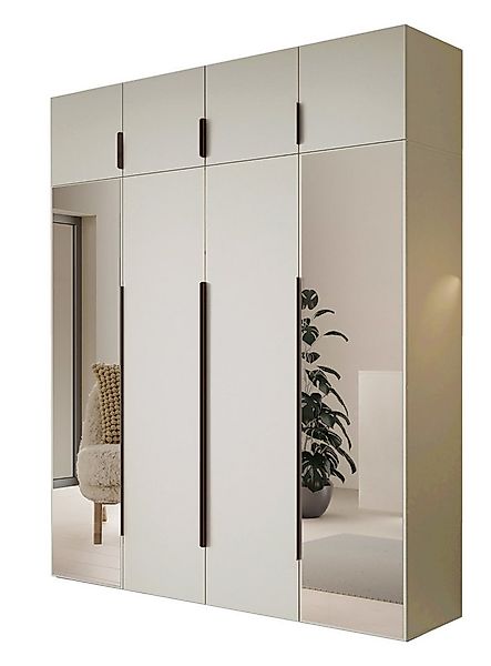 Compleo Drehtürenschrank Kleiderschrank mit Aufsatz, Hochschrank, Spiegelsc günstig online kaufen