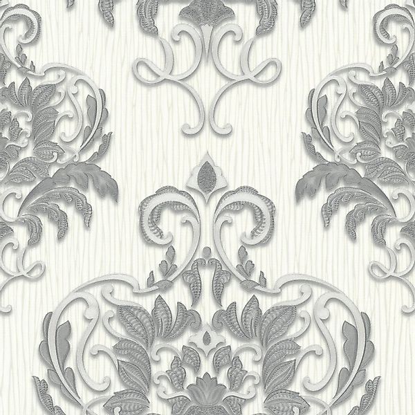 Bricoflor Ornament Tapete Royal Vliestapete mit Grauen Ornamenten Barock in günstig online kaufen