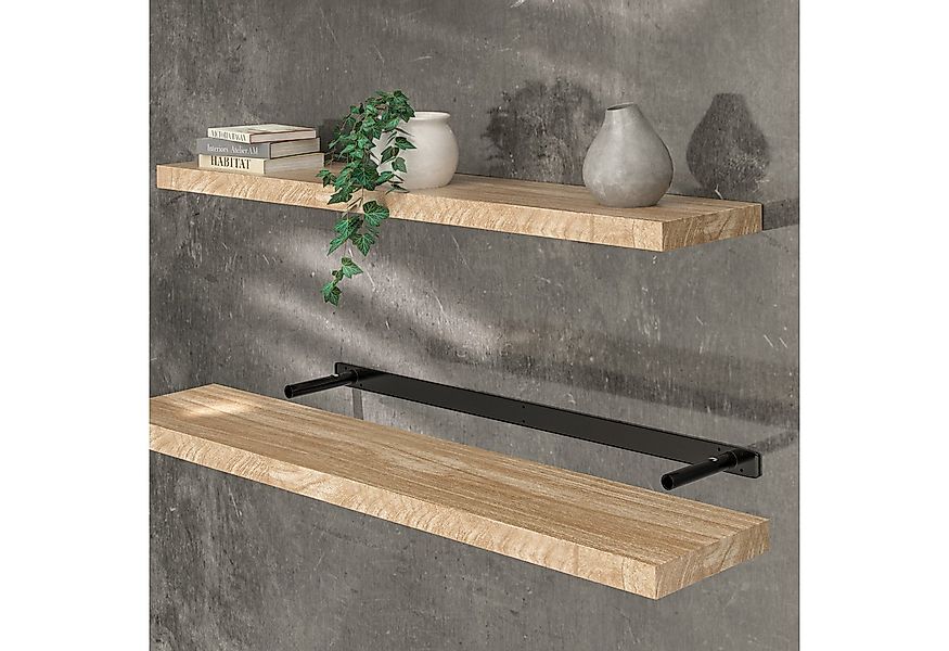 Casaria Wandboard, Eiche Hängeregal mit Halterung 15kg Tragkraft Wohnzimmer günstig online kaufen