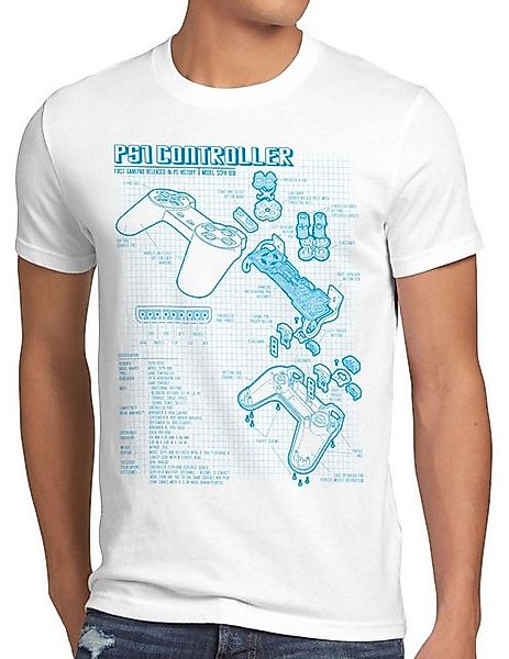 style3 T-Shirt PS Controller Blaupause PS gamepad konsole classic gamer pla günstig online kaufen
