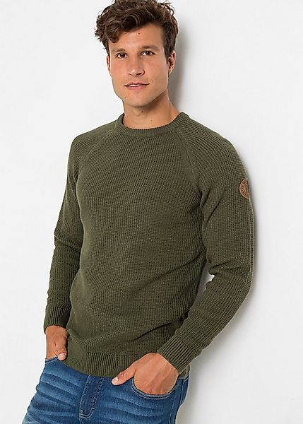 bonprix Strickpullover tolle Baumwollmischung, mit Rundhalsausschnitt, Regu günstig online kaufen