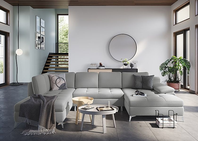 sit&more Wohnlandschaft »Latigo U-Form« mit Recamiere, wahlweise mit Bettfu günstig online kaufen