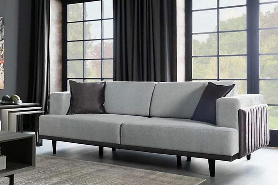 JVmoebel 3-Sitzer Elegantes Sofa 3 Sitzer Grau Design Polster Möbel, Made i günstig online kaufen