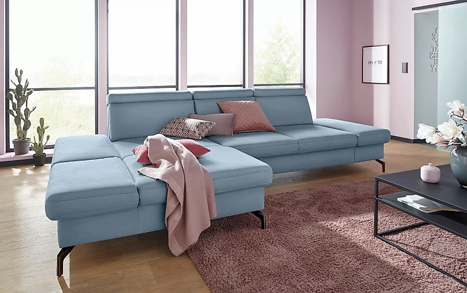 sit&more Ecksofa "Brisbane L-Form", Fußhöhe 15 cm, inklusive Sitztiefen-, A günstig online kaufen