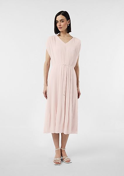 comma Midikleid Kleid Plissiertes Midikleid aus günstig online kaufen