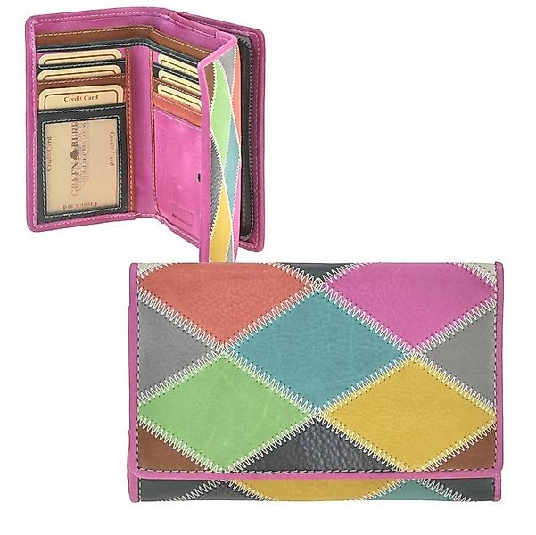 Greenburry Geldbörse "Candy Shop" Portemonnaie Leder bunt 14x9cm, mit 11 Ka günstig online kaufen