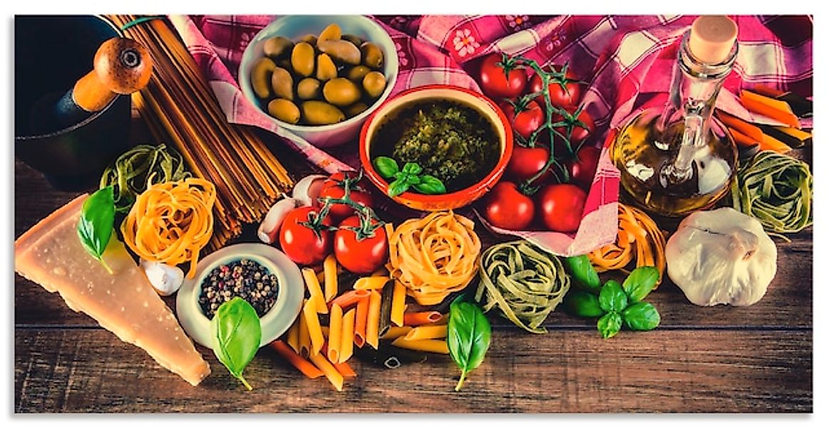 Artland Wandbild "Italienisch mediterrane Lebensmittel", Lebensmittel, (1 S günstig online kaufen