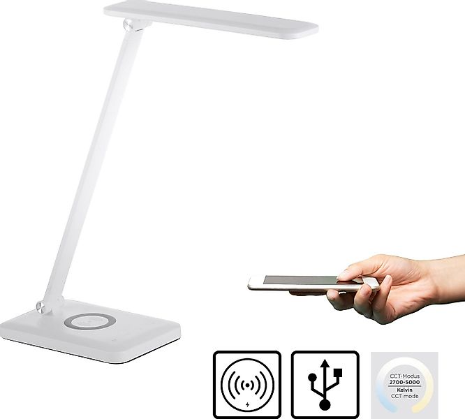 JUST LIGHT LED Tischleuchte FLORENTINA, Dimmfunktion, Farbsteuerung, USB-La günstig online kaufen