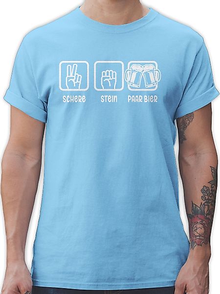 Shirtracer T-Shirt Schere Stein Paar Bier günstig online kaufen