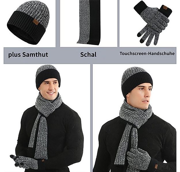 Blusmart Mütze & Schal Farbblock-Strickschal, Mütze, Handschuhe (Unisex win günstig online kaufen
