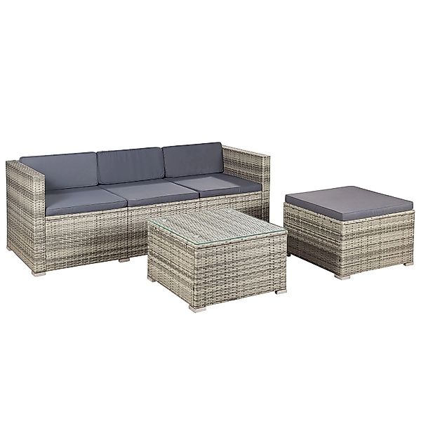 Juskys Gartenlounge-Set Punta Cana, (Set, Sitzgruppe), Polyrattan Sitzgarni günstig online kaufen