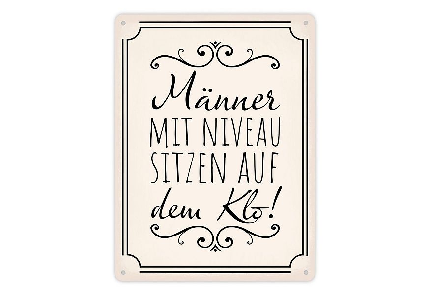 speecheese Metallschild Männer mit Niveau sitzen auf dem Klo Metallschild X günstig online kaufen