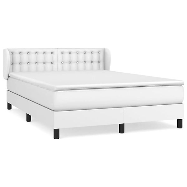vidaXL Boxspringbett mit Matratze Weiß 140x200 cm Kunstleder 3127314 günstig online kaufen