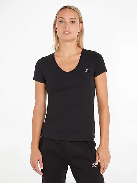 Calvin Klein Jeans V-Shirt "CK EMBROIDERY STRETCH V-NECK", mit kleiner Calv günstig online kaufen