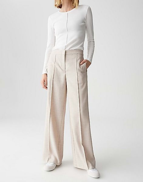 OPUS Stoffhose MAIGA COZY Wide Leg in Mélange Optik weiter, gerader Beinver günstig online kaufen