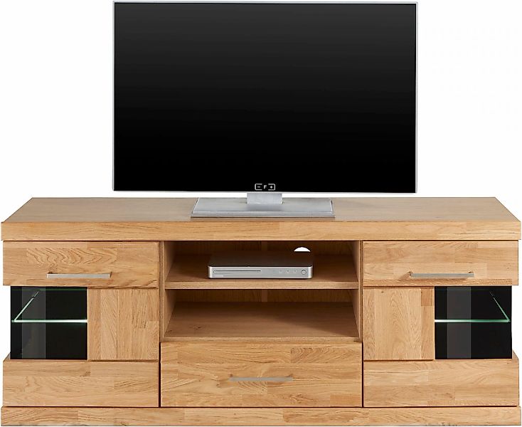 OTTO home Lowboard "Ribe,140cm breit, Fronten Massivholz,6 Fächer,Kabeldurc günstig online kaufen