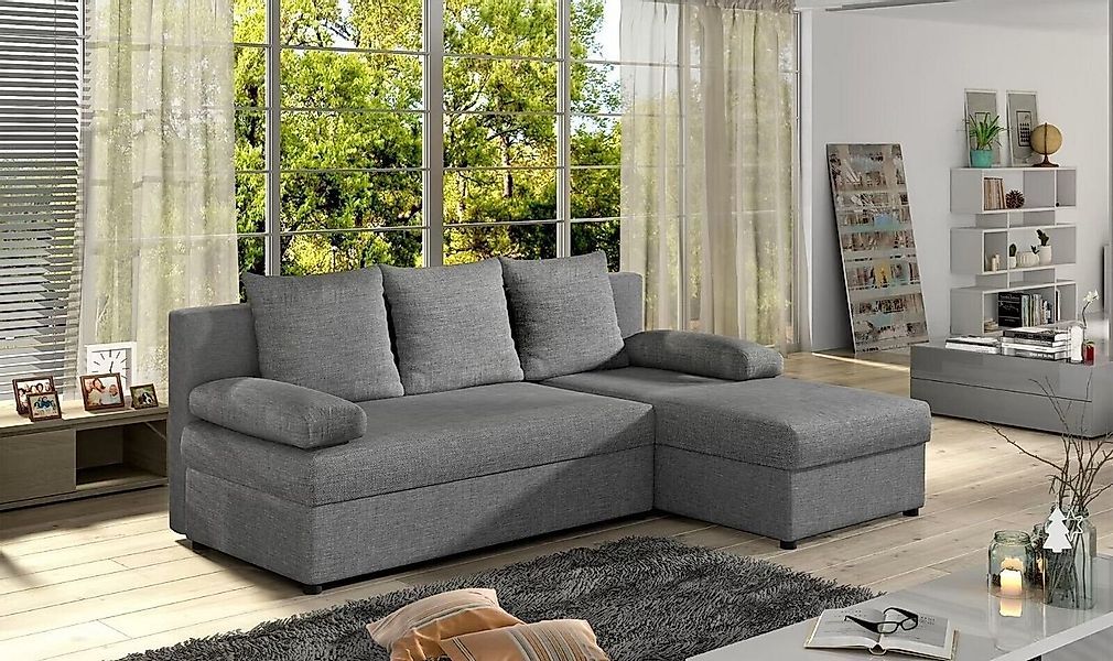 JVmoebel Ecksofa Design Sofa L-Form Couch Polster Schlafsofa Bettfunktion C günstig online kaufen