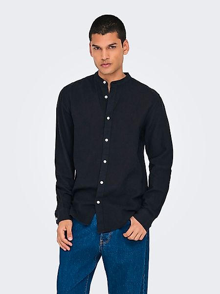 ONLY & SONS Langarmhemd "ONSCAIDEN LS SOLID LINEN MAO SHIRT NOOS" günstig online kaufen