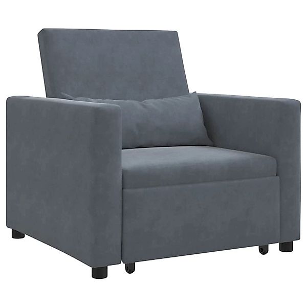 vidaXL Einzel-Schlafsofa mit Rädern Dunkelgrau 90 x 165 x 87 cm Samt 420026 günstig online kaufen