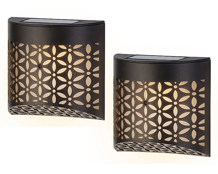 Lumineo LED Solarleuchte, Dauerlicht, warmweiß, LED Solar Wandlampe 5x11cm günstig online kaufen