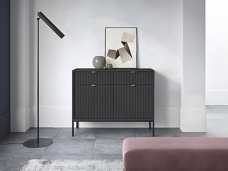 Sideboard mit 2 Türen & 2 Schubladen - Schwarz - LIOUBA von Pascal MORABITO günstig online kaufen