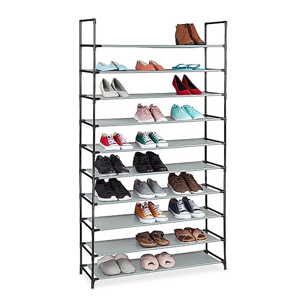 relaxdays Schuhregal Stecksystem XXL, Grau günstig online kaufen