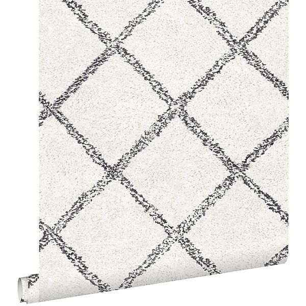 ESTAhome Tapete Orientalisches Berberteppich Motiv Schwarz Und Weiß 53 Cm X günstig online kaufen