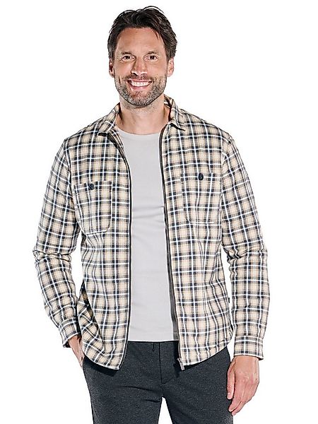 Engbers Langarmhemd Herren Overshirt kariert, Braunbeige günstig online kaufen