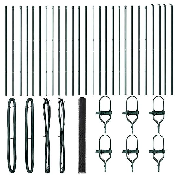 vidaXL Zaunpfosten Grau 50 x 1,6 m 36 mm Gitter Stahl und PVC 3352867 günstig online kaufen