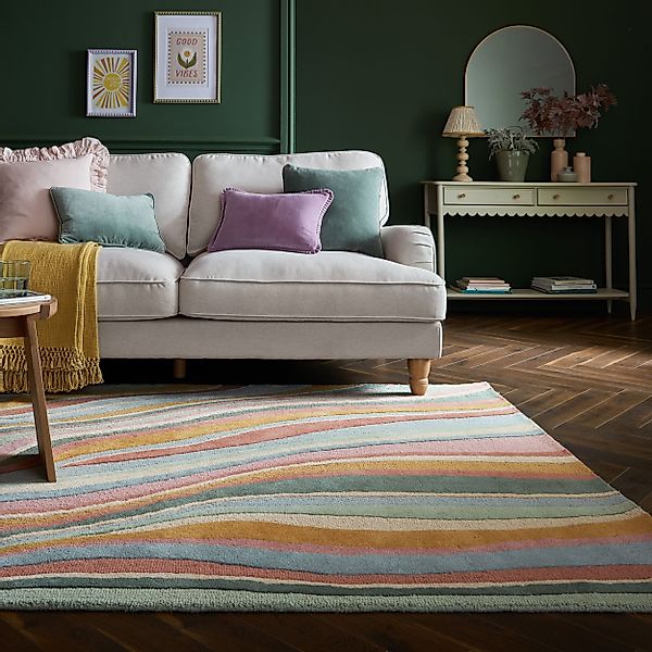 FLAIR RUGS Wollteppich Abstract Flow handgetuftet, günstig online kaufen