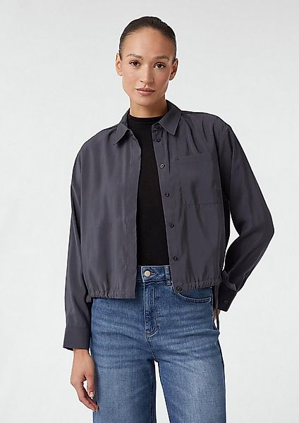 comma Langarmbluse Bluse Verkürzte Bluse mit Bindedetails am Saum günstig online kaufen