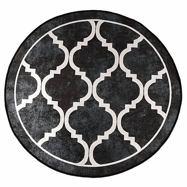 vidaXL Teppich Waschbar Schwarz Und Weiß  120 Cm Rutschfest 1927558 günstig online kaufen