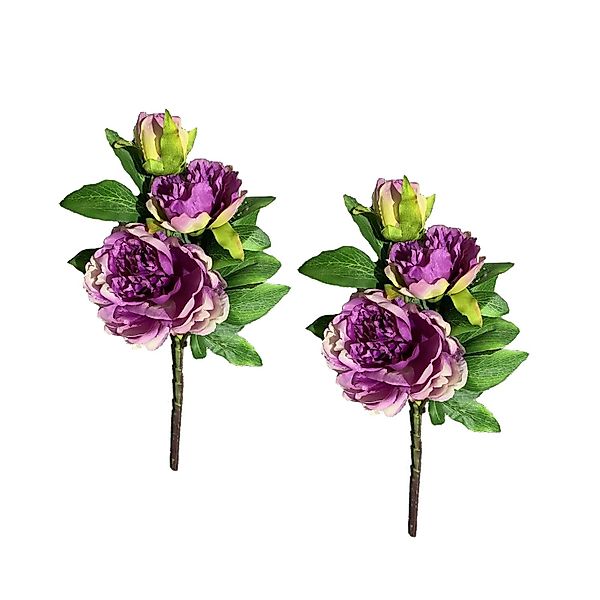 Kunstblume Pfingstrose 2er Set Lila Flora günstig online kaufen